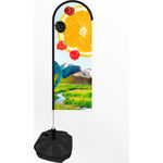 Small Bow Feather Flag Banner With Water/Sand Base