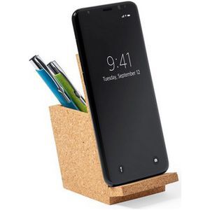 Cork pen holder phone stand