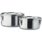 Set Of 2 Stainless Steel Boxes