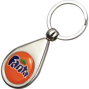 Teardrop Zinc Alloy Domed Keyrings