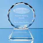 9cm Optical Crystal Mounted Facet Circle Award