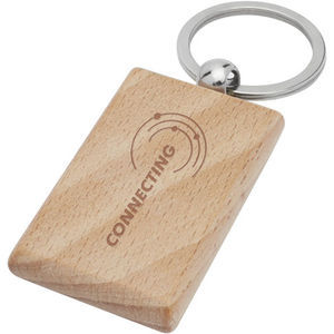 Bullet Gian beech wood rectangular keychain