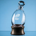 Dartington Crystal Rugby Ball Decanter with Wooden Base
