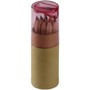 Colour pencil set with pencil sharpener (12 colour pencils 8.7 cm)