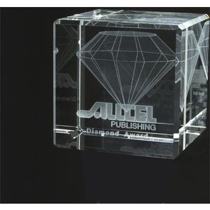 3d Laser Engraved Cube Award