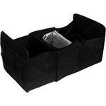 Foldable car organizer with cooler compartment