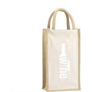 Jute Canvas Double Wine Bag