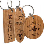Real Wood Keyrings Large Single Sided
