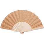 Wood Hand Fan With Cork Fabric
