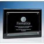 18cm x 25.5cm Clear Rectangle mounted on a Black Wood Plaque