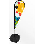 Small Teardrop Feather Flag Banner With Water/Sand Base
