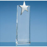 22.5cm Optical Crystal Rectangle with Silver Star