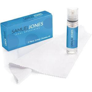 2pc Screen Cleaning Kit White Cloth Printed Box