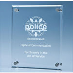 25cm x 20cm Clear Glass Wall Display Plaque inc Fixing Kit