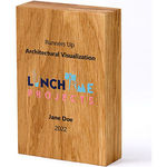 17.5cm x 12.5cm x 3.5cm Beech Rectangle Award