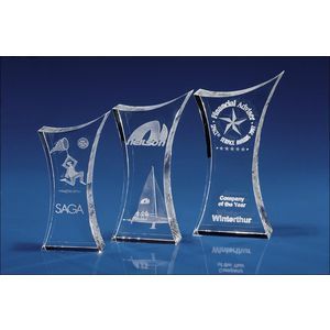 Crystal Trophy Award 3D Engraved