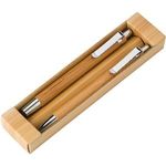 Writing set bamboo ball pen with touch pen and mechanical pencil - Bamboo Cardboard Metal