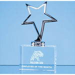 17cm Silver Star Mounted on an Optical Crystal Base