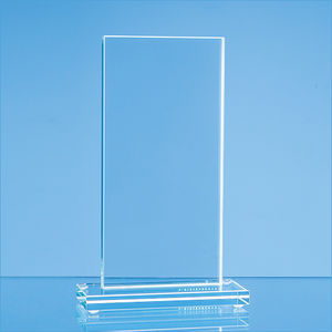 24cm x 9.5cm x 12mm Jade Glass Tall Rectangle Award