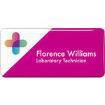 Personalised domed plastic name badges