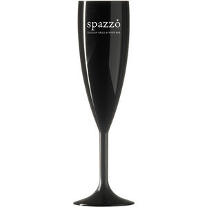 Reusable Plastic Champagne Flute (187ml/6.6oz) Black & White