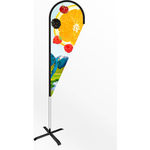 Small Teardrop Feather Flag Banner With Cross Base