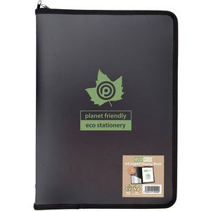 Eco-Eco A4 50% Recycled 30 Pocket Black Zipped Display Book
