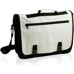 Document bag with zipped front pocket adjustable shoulder strap