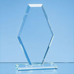 20cm x 12cm x 1cm Jade Glass Bevelled Edge Clipped Diamond Award