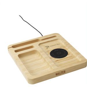 Walter Bamboo Single Dock 15W Organizer And Charger