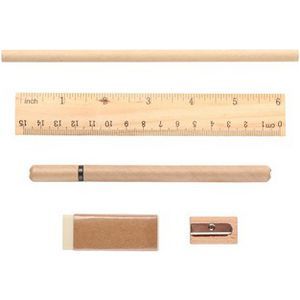 School set pencil case pencil (unsharpened) ball pen ruler eraser and pencil sharpener
