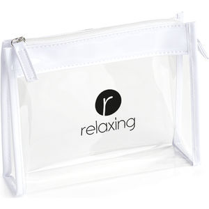 Clear PVC Bag with White trim and Zipper