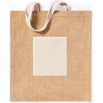 Jute shopping bag with pocket