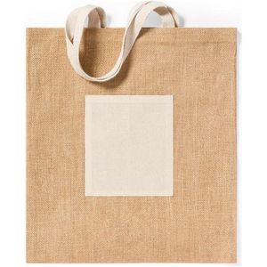 Jute shopping bag with pocket