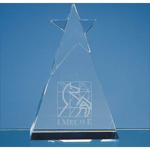 15cm Optical Crystal Star Triangle Award