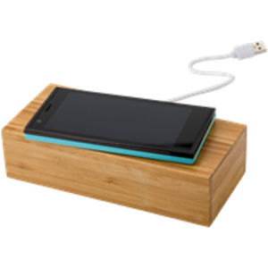 Bamboo wireless charger and clock