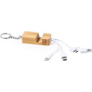 Charging cable phone stand keyring