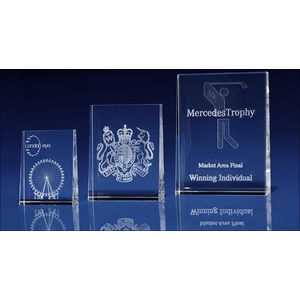 Crystal Tapered Portrait Paperweight 3D Engraved
