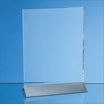 20cm x 15cm x 6mm Clear Glass Rectangle on an Aluminium Base