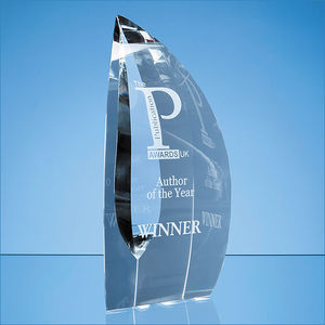25.5cm Nik Meller Design Clear Optical Crystal Nirvana Oval Award