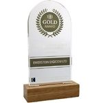 Acrylic Awards with Personalised Real Wood Base - Small