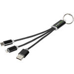 Bullet Metal 3-in-1 charging cable with keychain