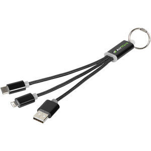 Bullet Metal 3-in-1 charging cable with keychain