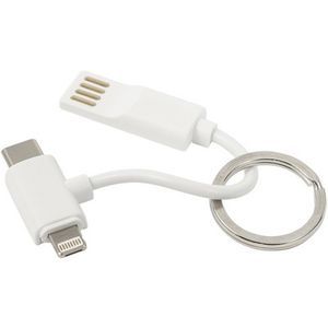 Keyring charging cable with 3 magnetic plugs