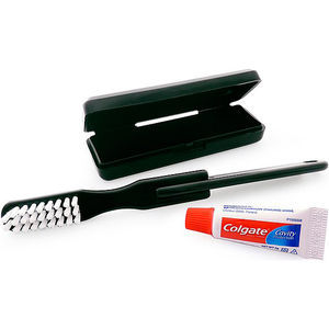 Black Travel Toothbrush & Paste Set