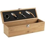 Bamboo wine set 4 pcs wine box 1 el.