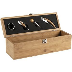 Bamboo wine set 4 pcs wine box 1 el.