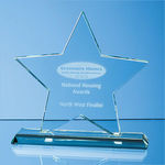 10.5cm x 10.5cm x 12mm Mounted Jade Glass Star Award