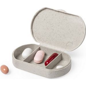 Bamboo pill box with 3 compartments - 6 x 1.3 x 3.9 cm