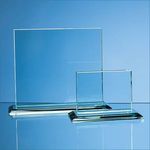 17.5cm x 20cm x 12mm Jade Glass Horizontal Rectangle Award
